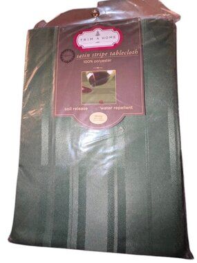 NEW Trim A Home K-Mart Vintage Satin Stripe Solid Oblong 60"x120" Tablecloth NWT
